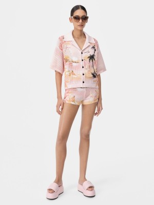 Chemises Amiri Paradise Crochet Polo Femme Rosewater | GRIF06318