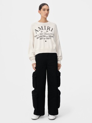 Knitwear Amiri Arts District Crew Femme Blanche | XGJC70896