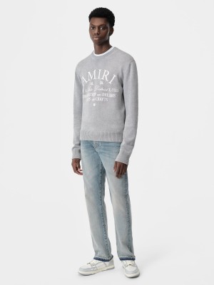 Knitwear Amiri Arts District Crew Homme Grise | JPQL52876