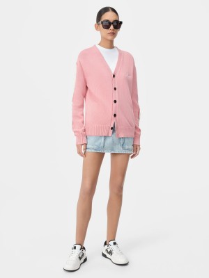Knitwear Amiri Bones Cardigan Femme Rose | KDVS94071