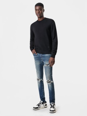 Knitwear Amiri Long Sleeve Crew-black Homme Noir | KJME73024