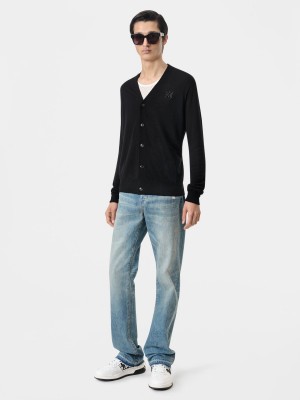 Knitwear Amiri Ma Cardigan Homme Noir | DOSB78632