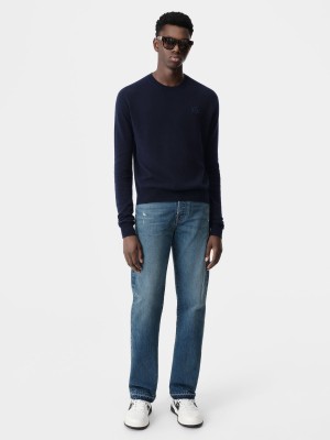 Knitwear Amiri Ma Crew Homme Bleu Marine | RKFG54719