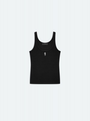 Knitwear Amiri Rib Tank Femme Noir | KUFT53086