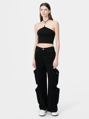 Knitwear Amiri Stacked Halter Top Femme Noir | KZEX73481