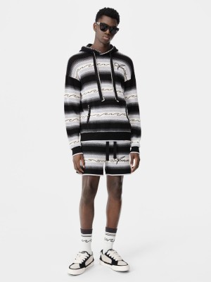 Knitwear Amiri Wave Baja Stripe Short Homme Noir | OZBS75390