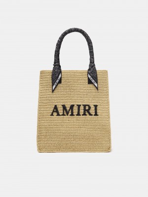 Sacs Amiri Raffia Tote Homme Noir | CMZU27053