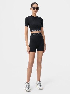 Short Amiri Ma Ribbed Seamless Short Femme Noir | DVAM15236