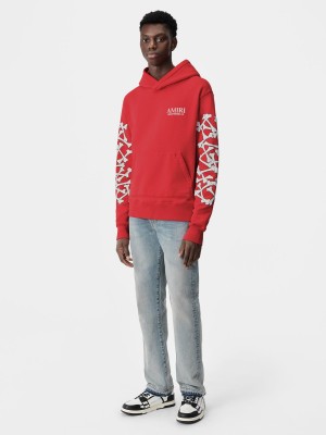 Sweats Amiri Bones Stacked Hoodie Homme Rouge | EGSH39205