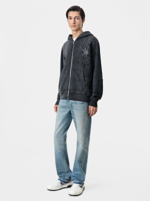 Sweats Amiri Ma Logo Shotgun Zip Hoodie Homme Noir | WJBC43720