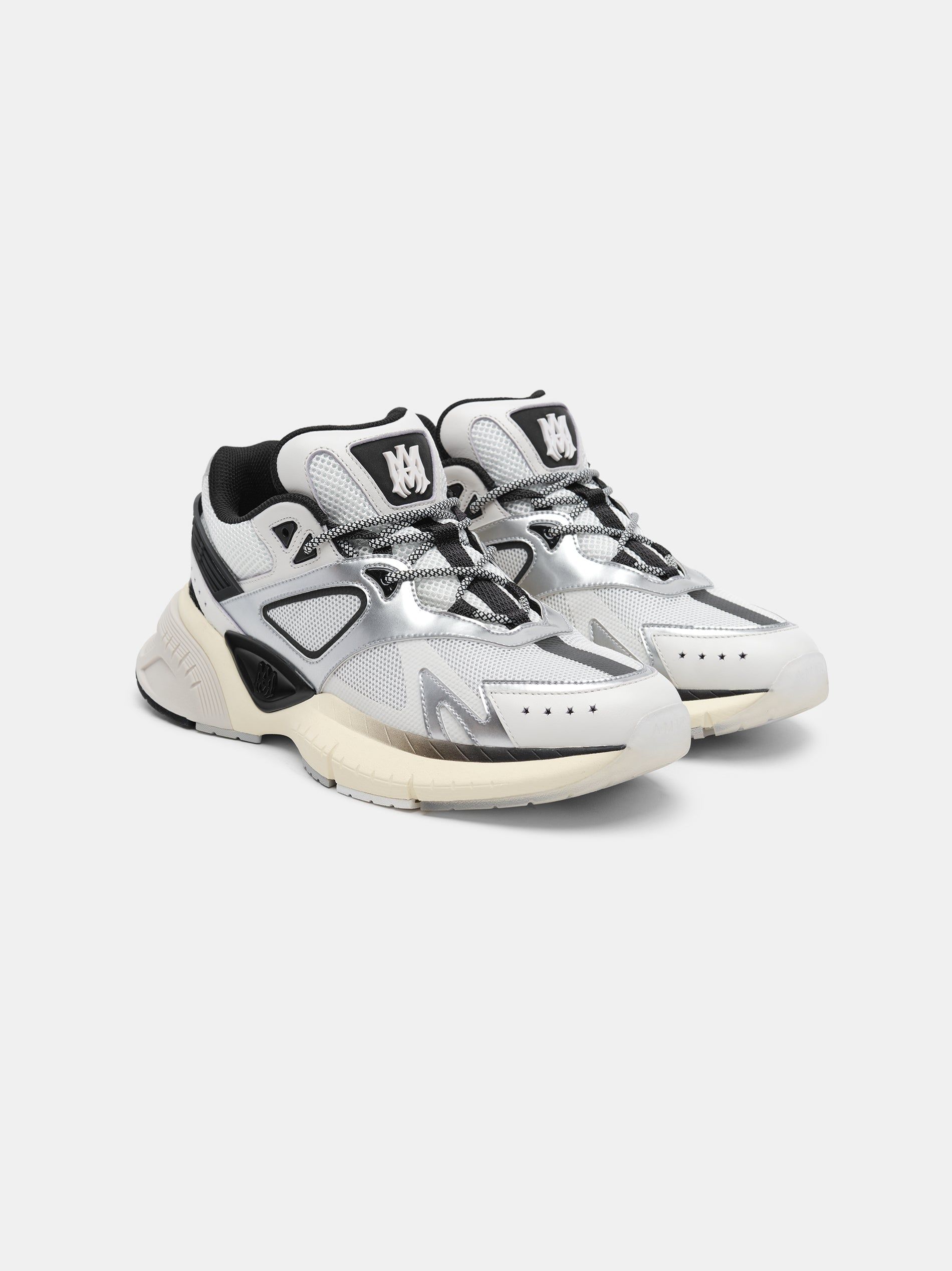 Basket Amiri Ma Runner Femme Noir Blanche Argent | GFNV38471