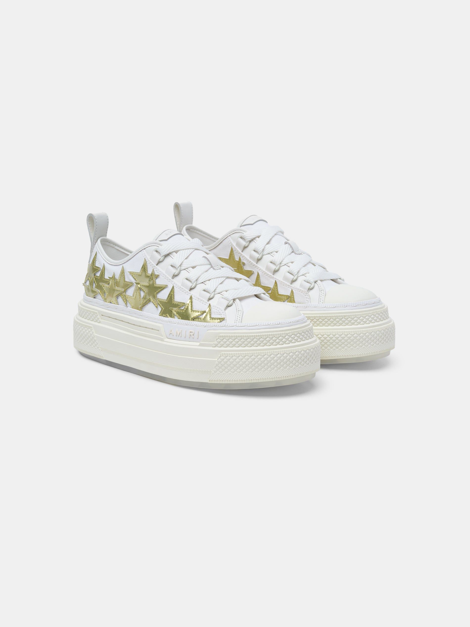 Basket Amiri Metallic Platform Stars Court Femme Blanche Doré | SIPX82709