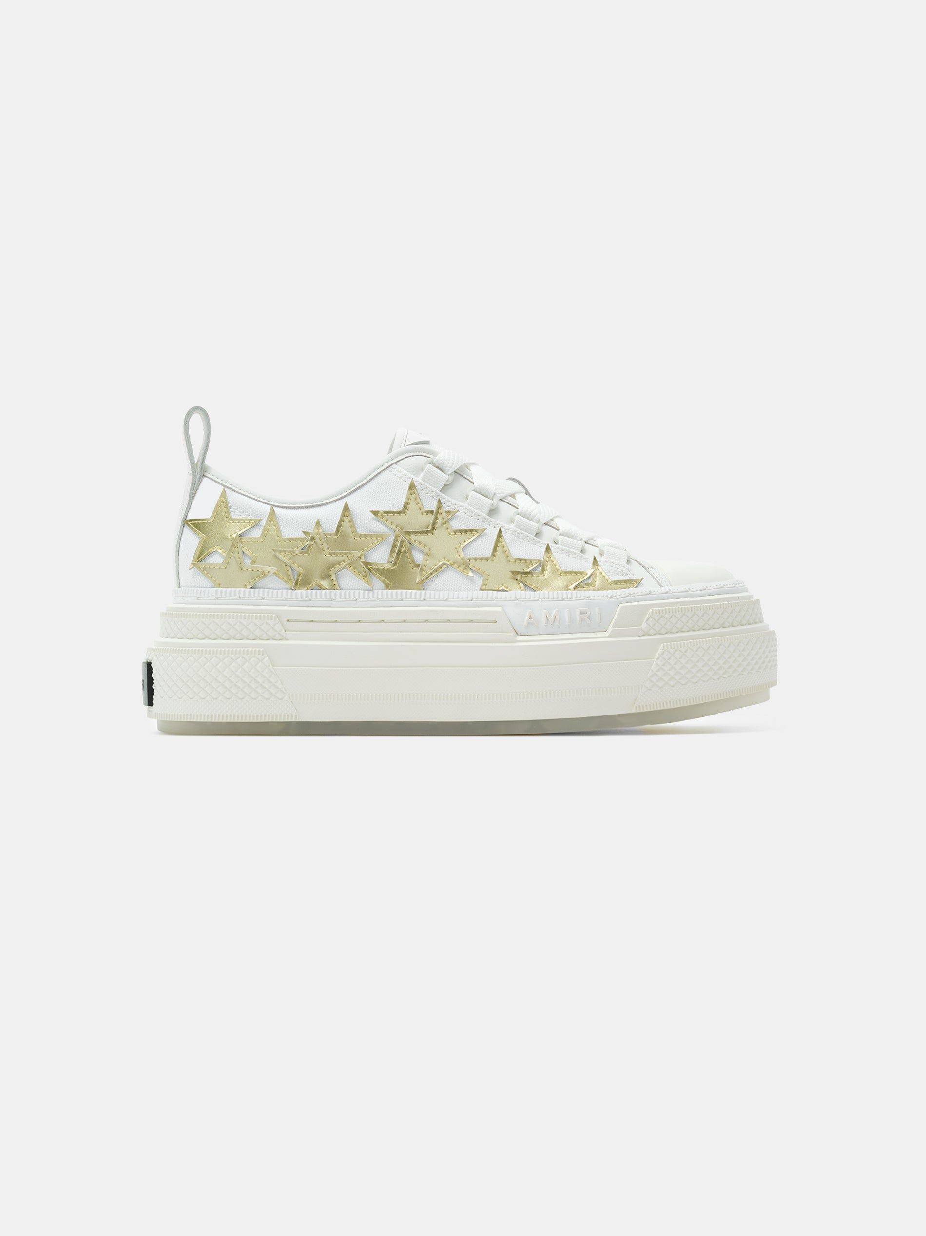 Basket Amiri Metallic Platform Stars Court Femme Blanche Doré | SIPX82709