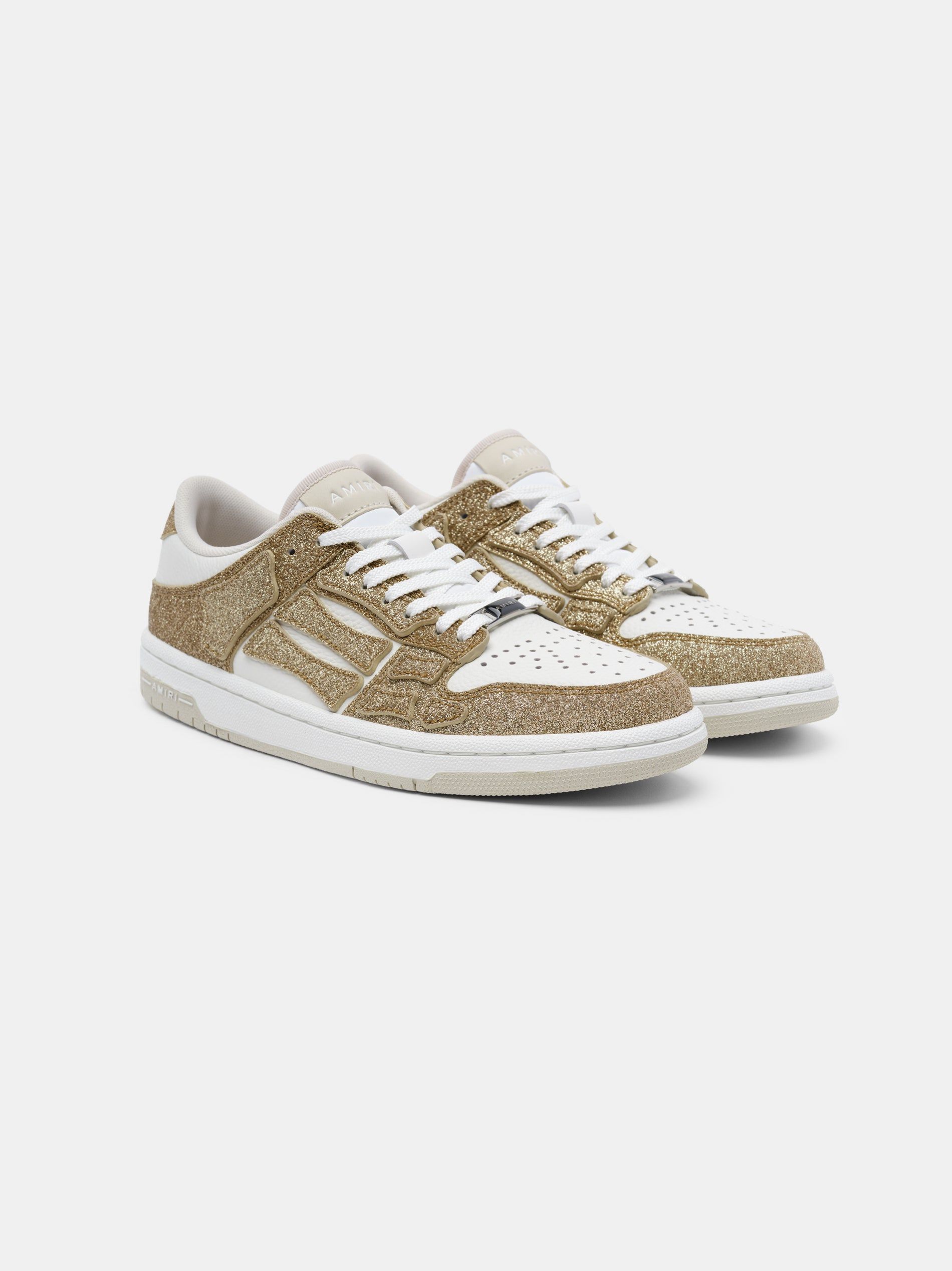 Basket Amiri Shimmer Skel-top Low Femme Blanche Doré | GOIX08927
