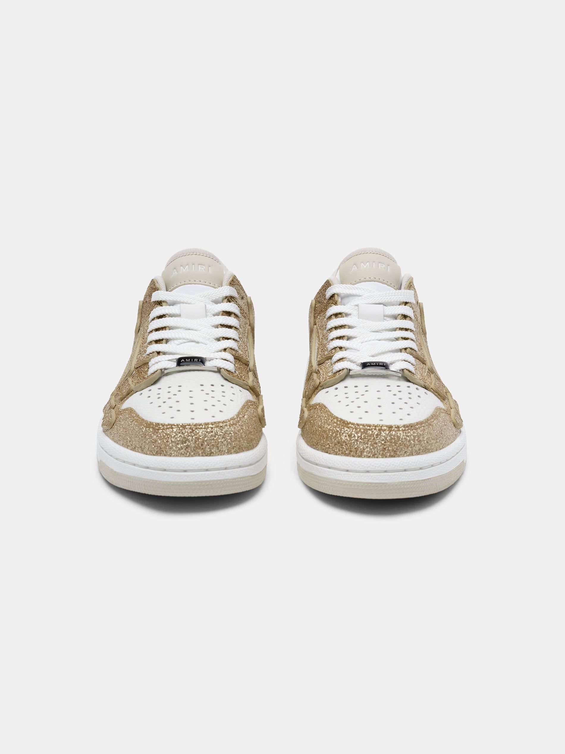 Basket Amiri Shimmer Skel-top Low Femme Blanche Doré | GOIX08927