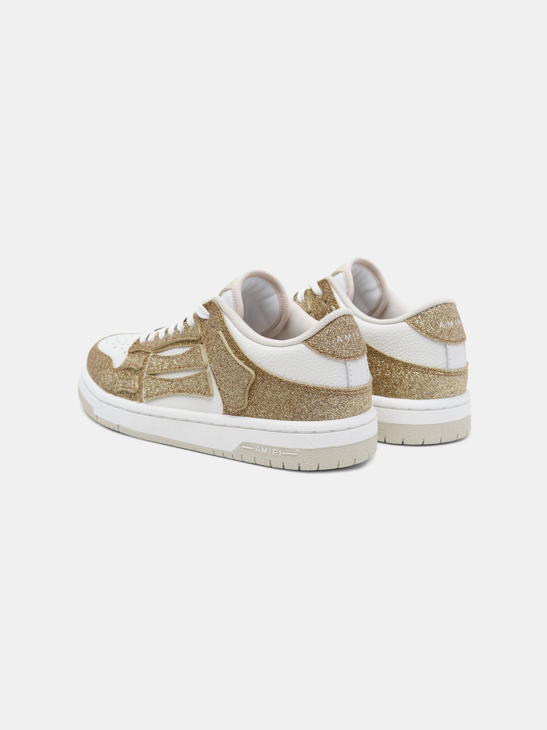 Basket Amiri Shimmer Skel-top Low Femme Blanche Doré | GOIX08927