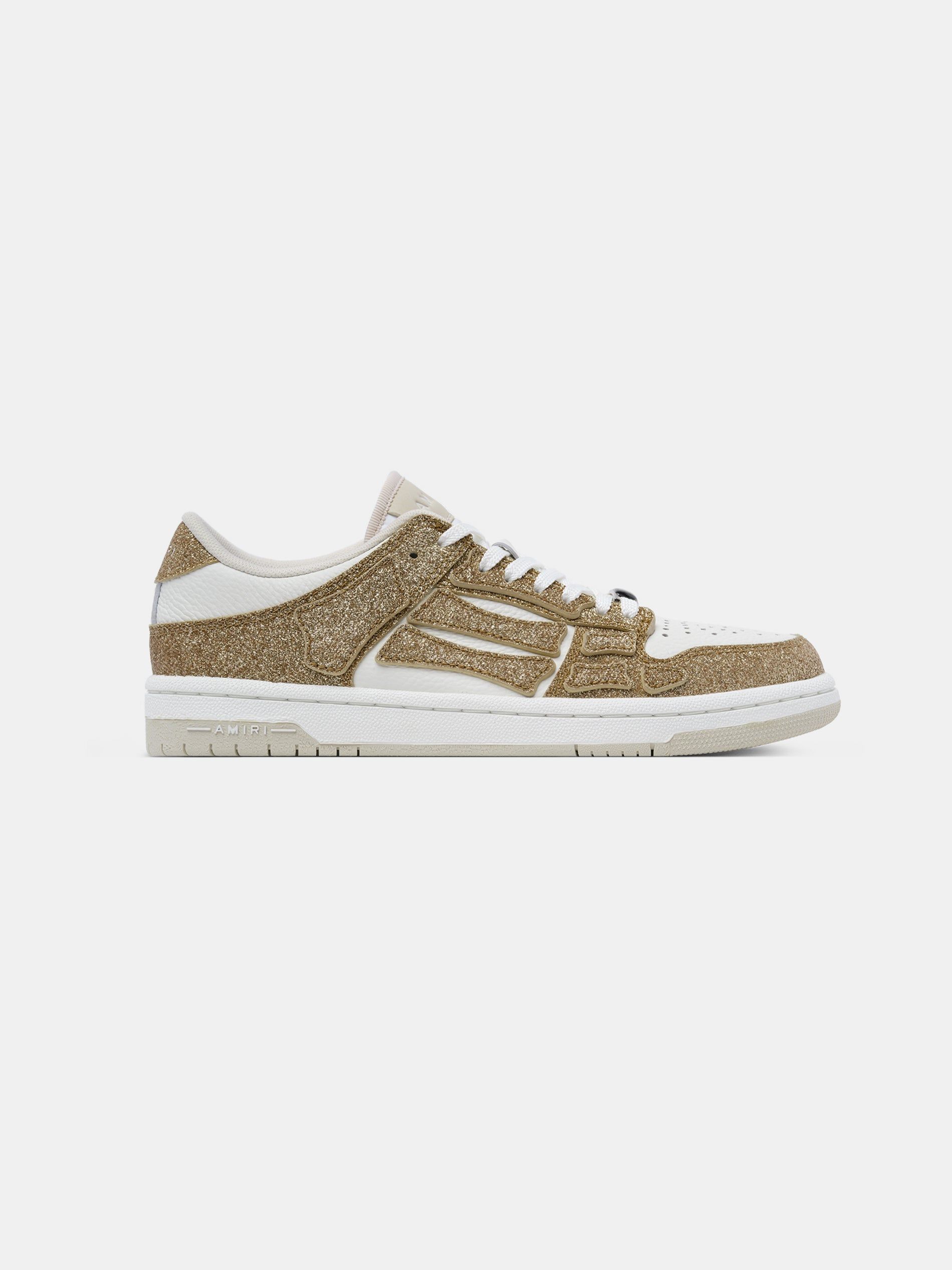Basket Amiri Shimmer Skel-top Low Femme Blanche Doré | GOIX08927