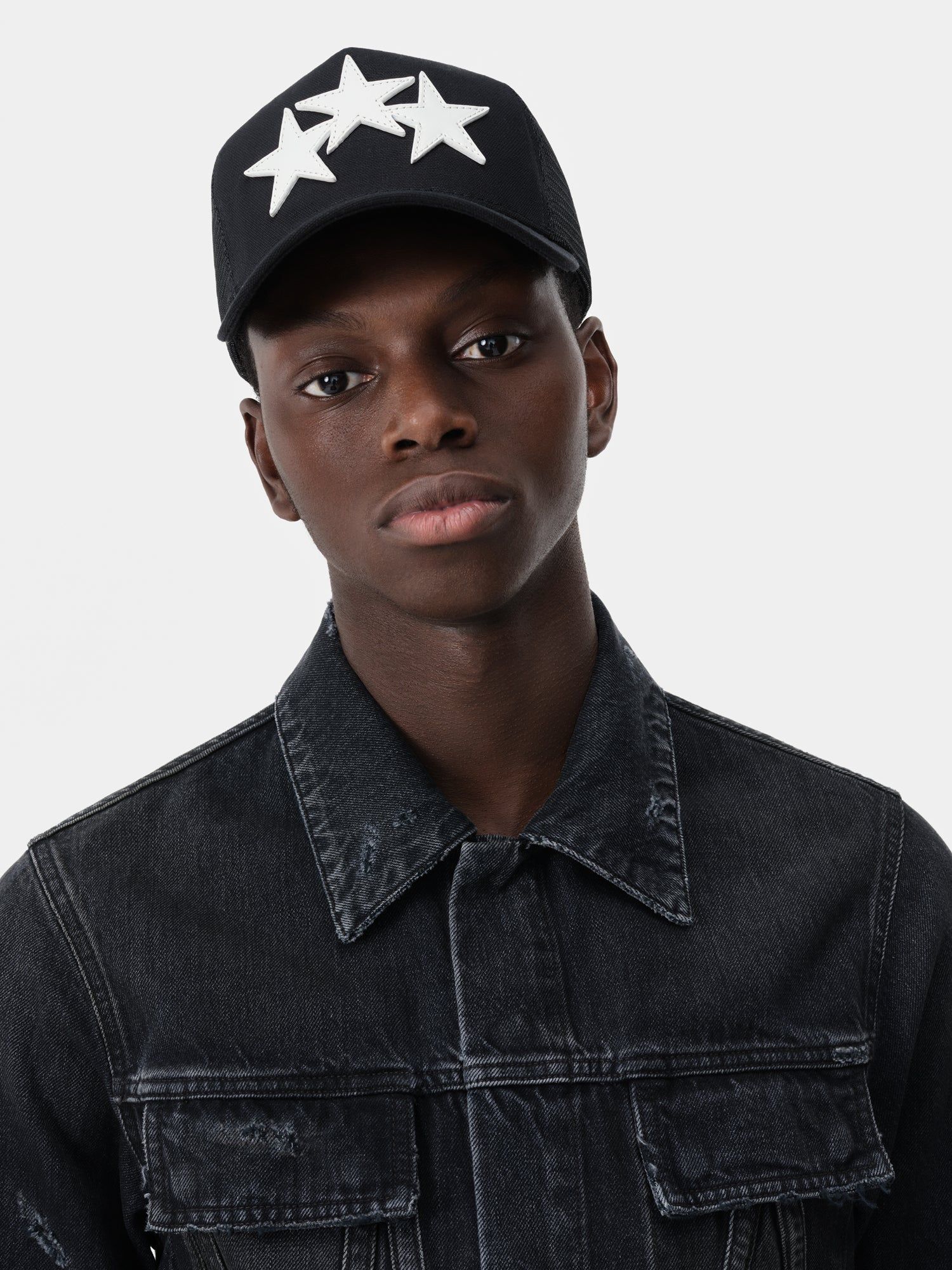 Chapeaux Amiri 3 Star Trucker Hat Homme Noir Blanche | JSNK78403