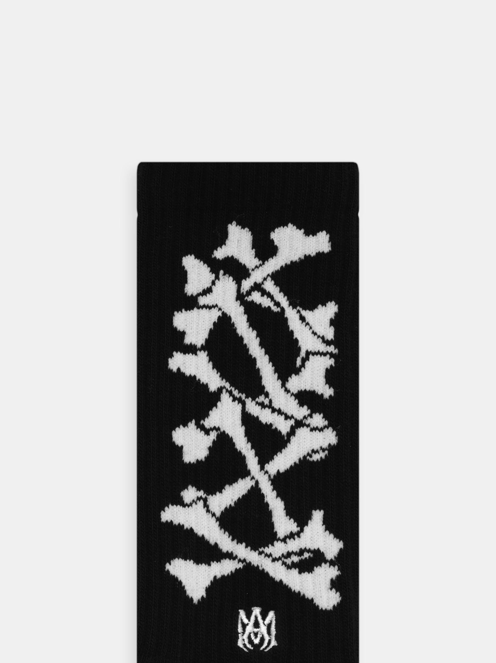 Chaussette Amiri Bones Stacked Socks Homme Noir Blanche | YHME18603