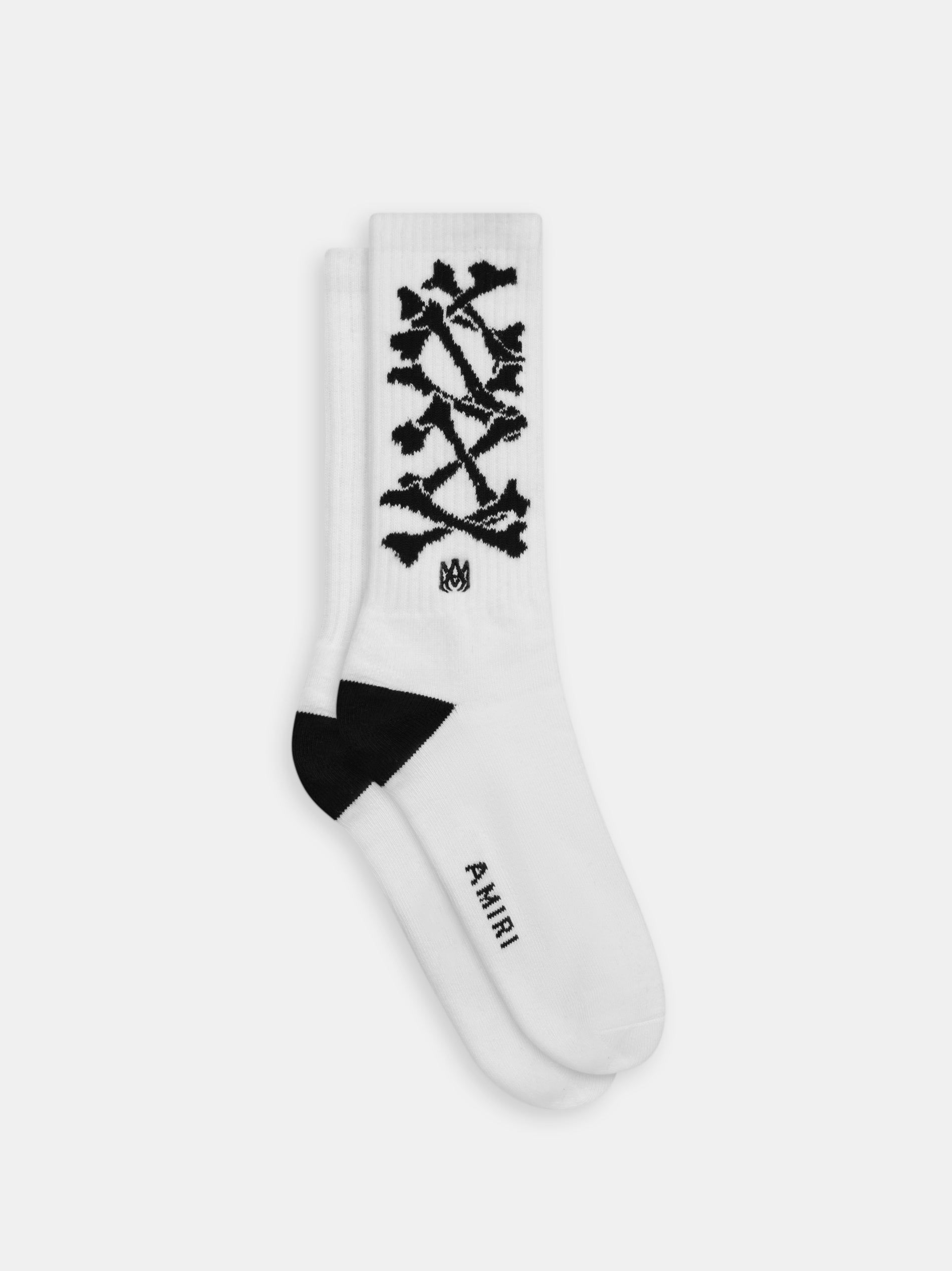 Chaussette Amiri Bones Stacked Socks Homme Blanche Noir | THXK58730