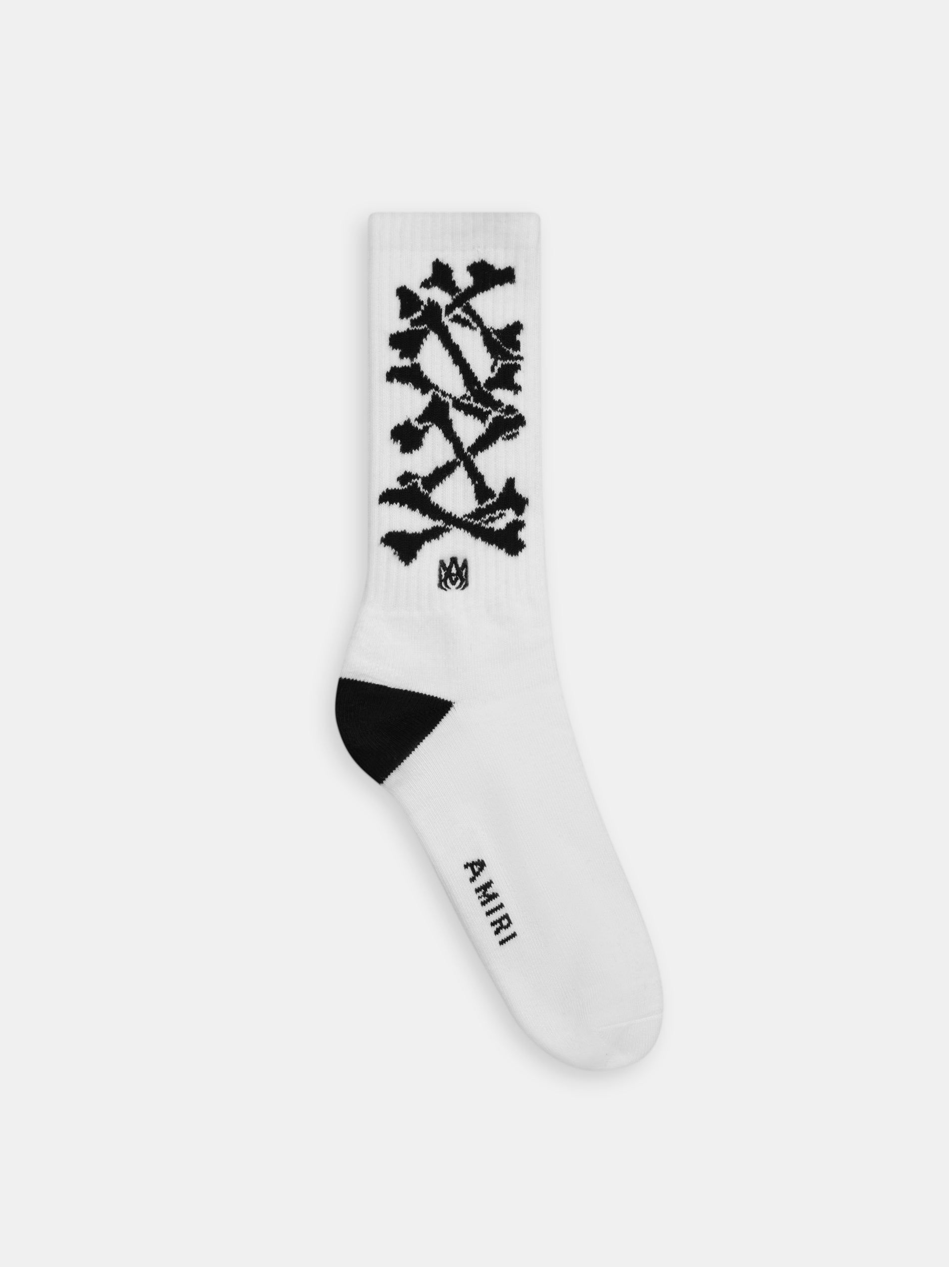 Chaussette Amiri Bones Stacked Socks Homme Blanche Noir | THXK58730