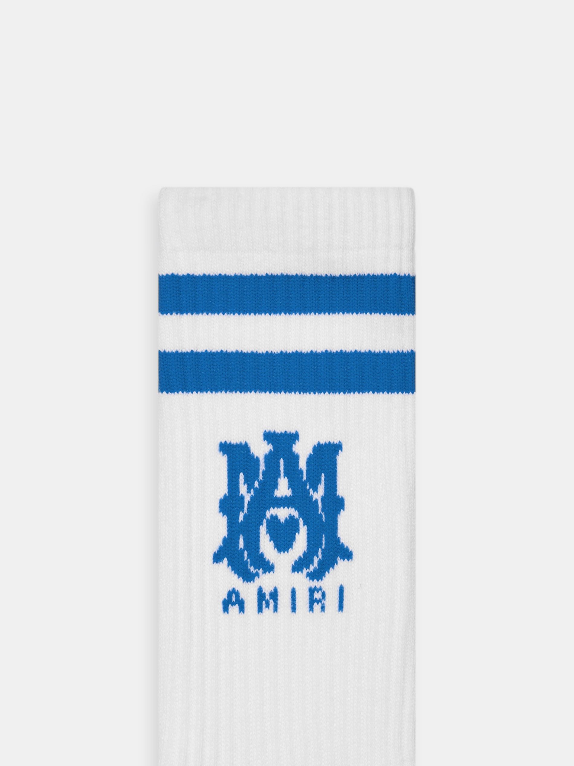 Chaussette Amiri Ma Stripe Socks Homme Blanche Bleu | MQGP15837