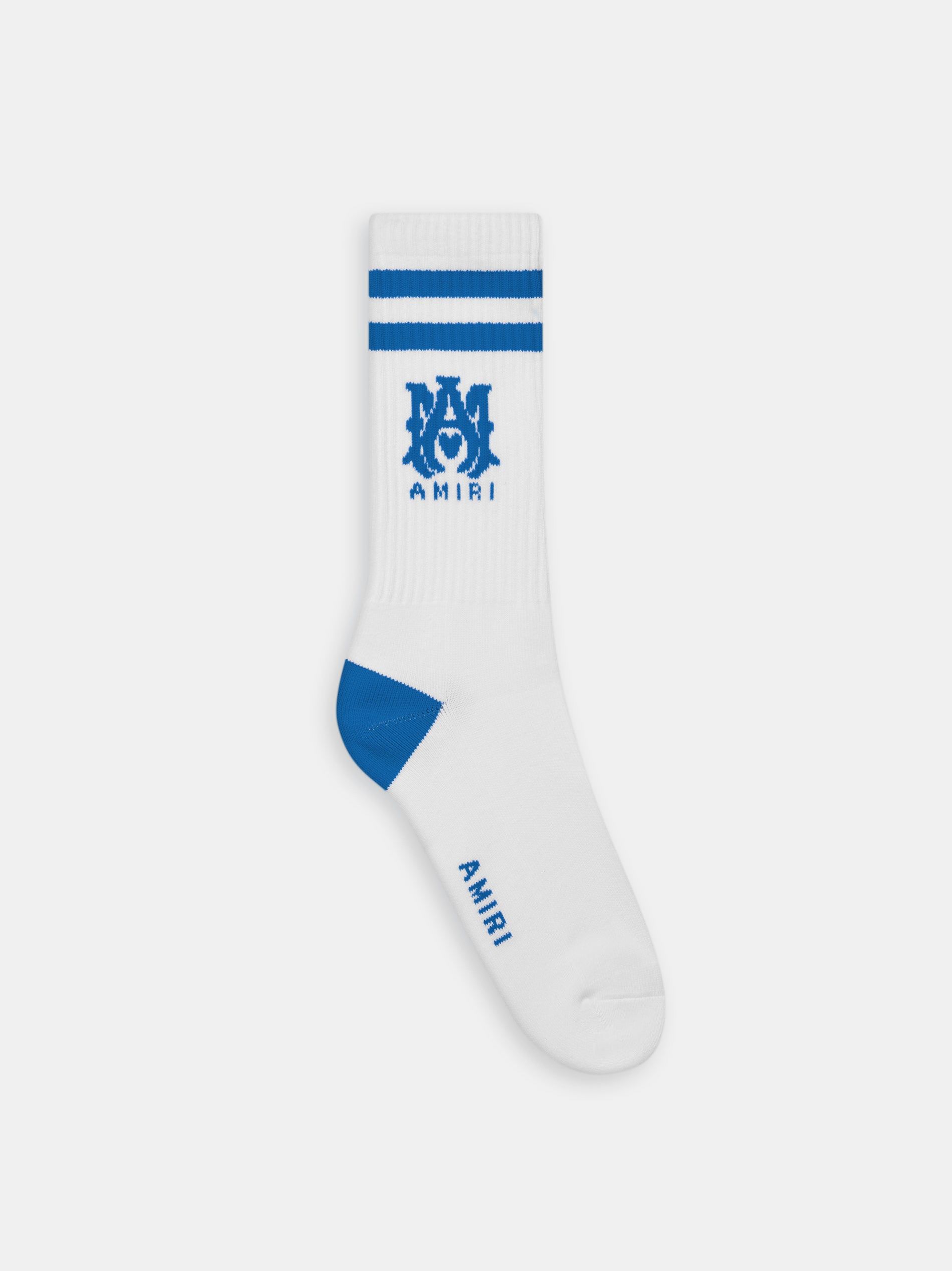 Chaussette Amiri Ma Stripe Socks Homme Blanche Bleu | MQGP15837