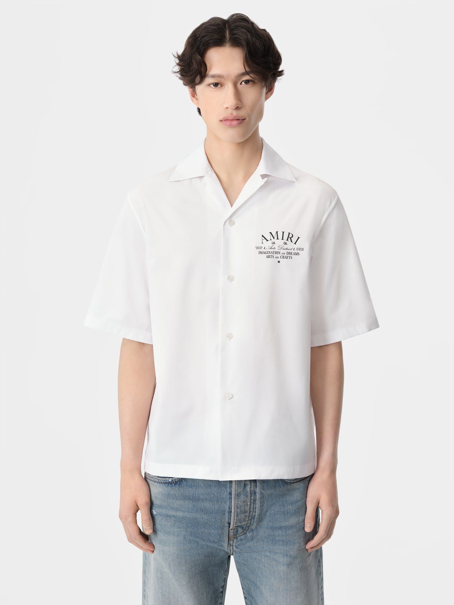 Chemises Amiri Arts District Camp Shirt Homme Blanche | FWVD95637