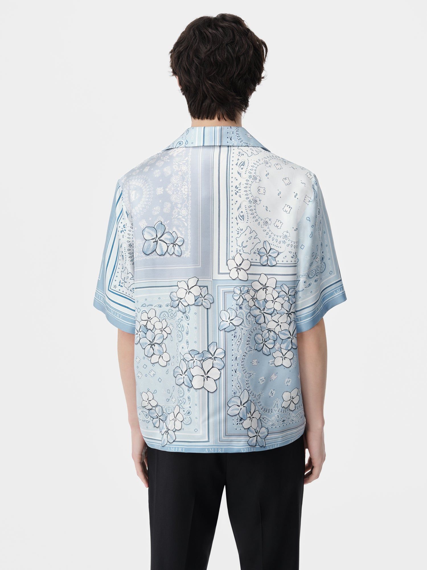 Chemises Amiri Bandana Floral Bowling Shirt Homme Cerulean | XDHV49862