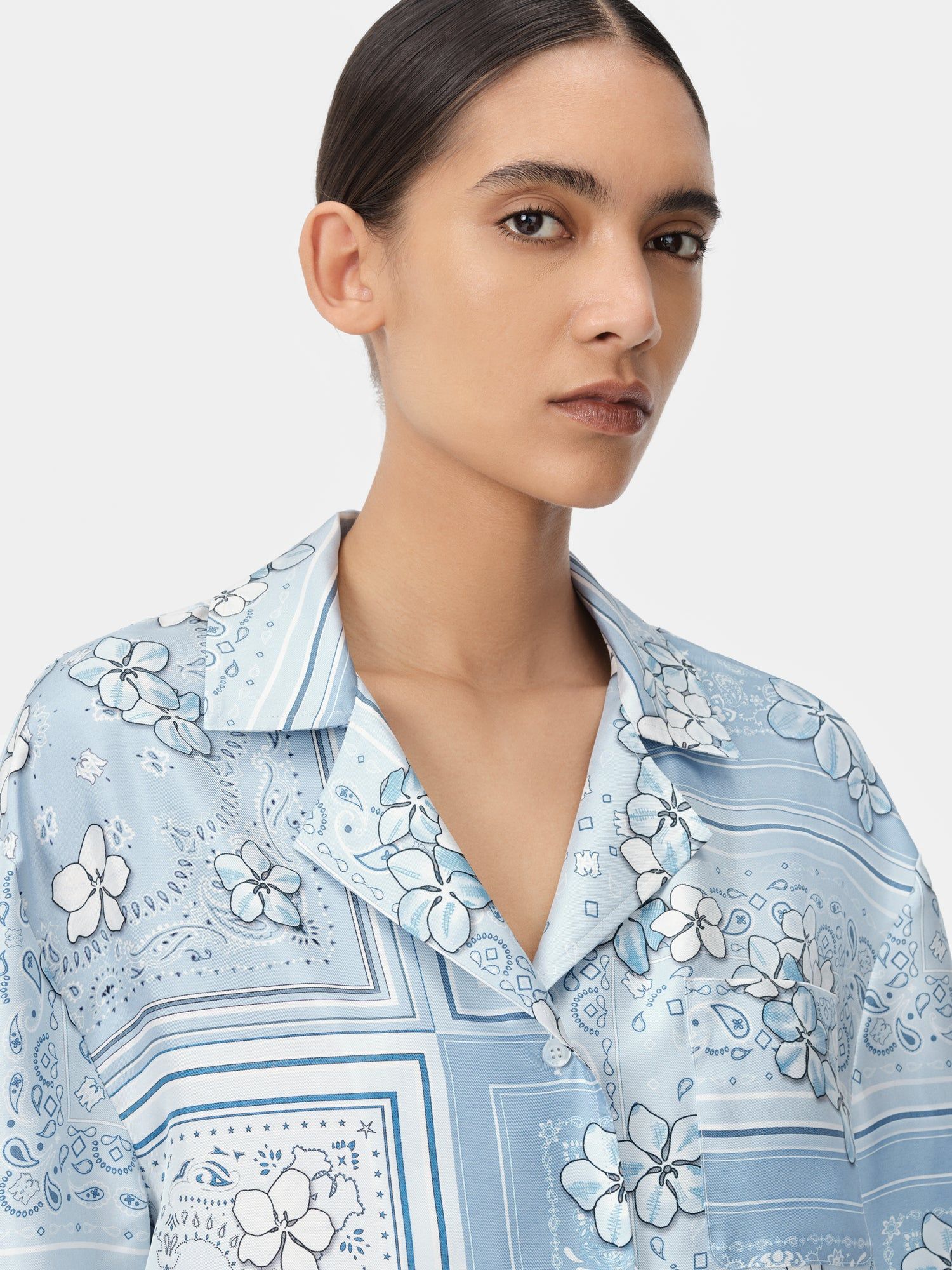 Chemises Amiri Bandana Floral Pj Shirt Femme Cerulean | LVBX43051