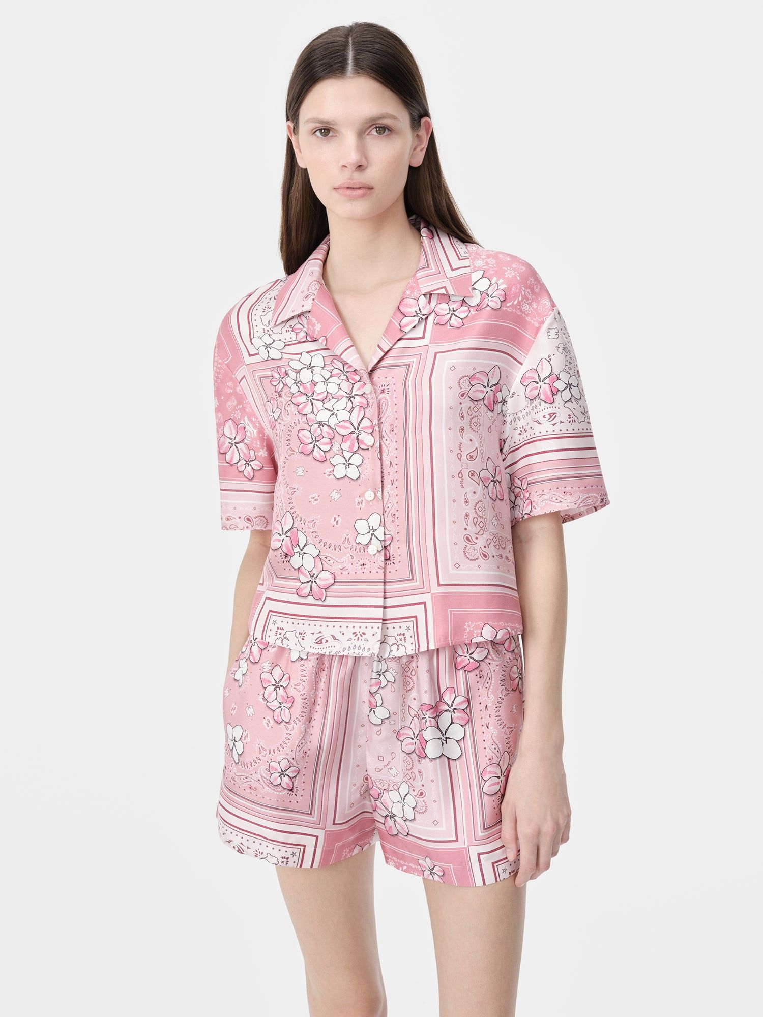 Chemises Amiri Bandana Floral Shirt Femme Rose | VZJN76458