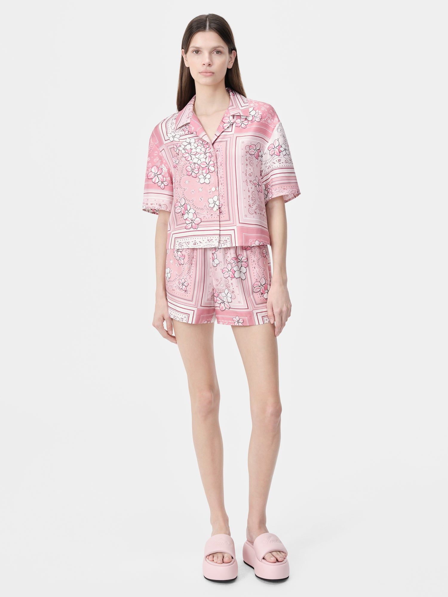 Chemises Amiri Bandana Floral Shirt Femme Rose | VZJN76458