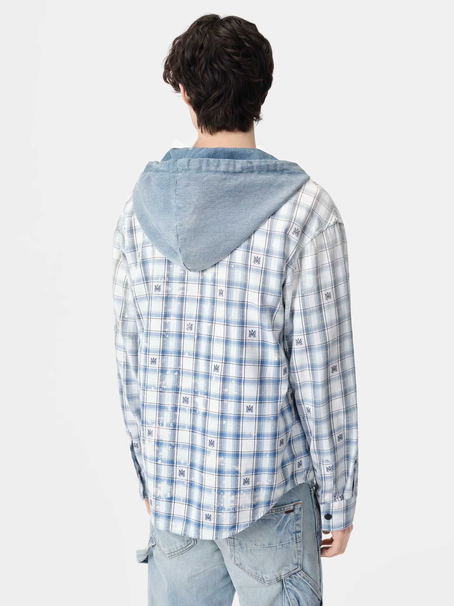 Chemises Amiri Hooded Overshirt Homme Cerulean | KTJN25310