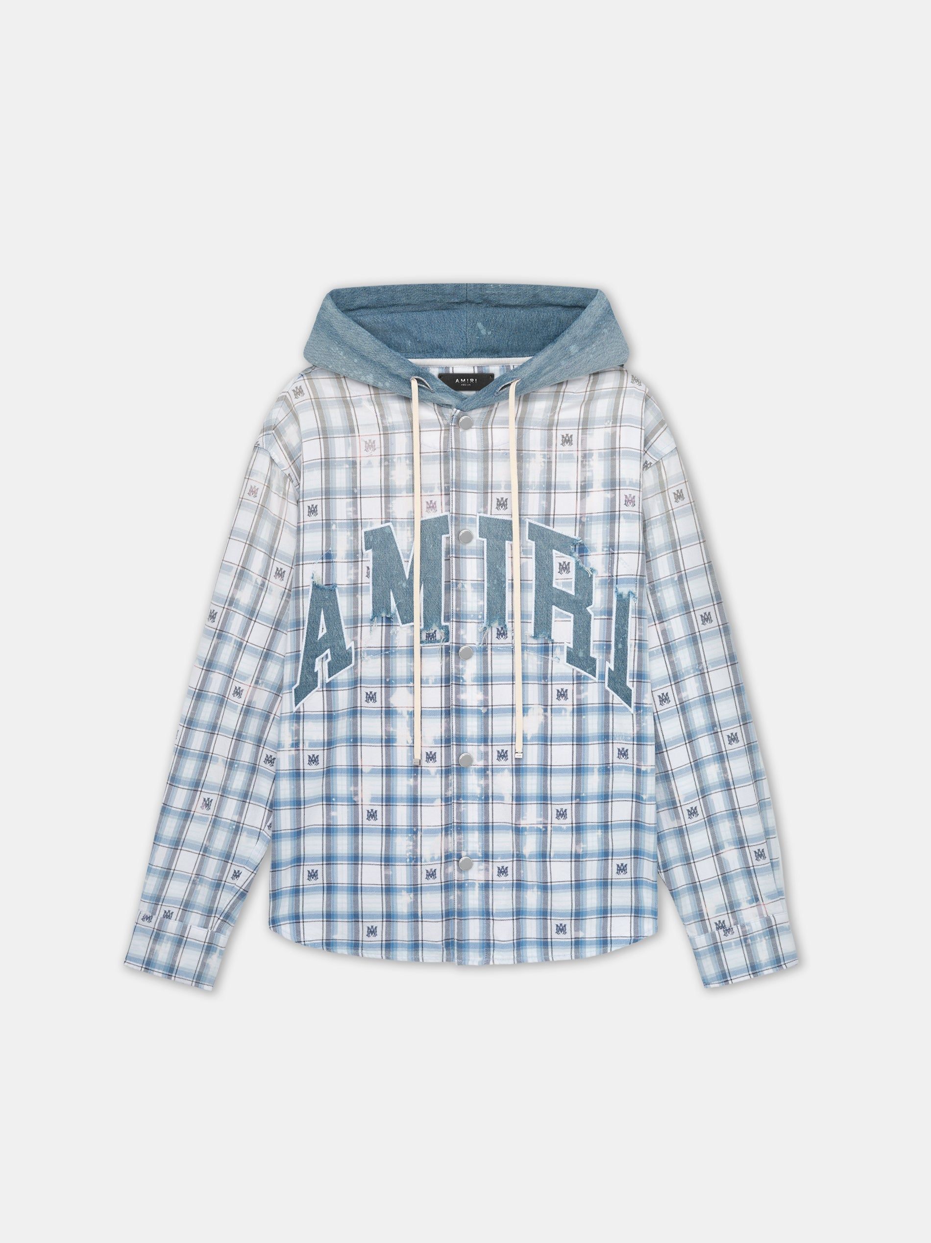 Chemises Amiri Hooded Overshirt Homme Cerulean | KTJN25310