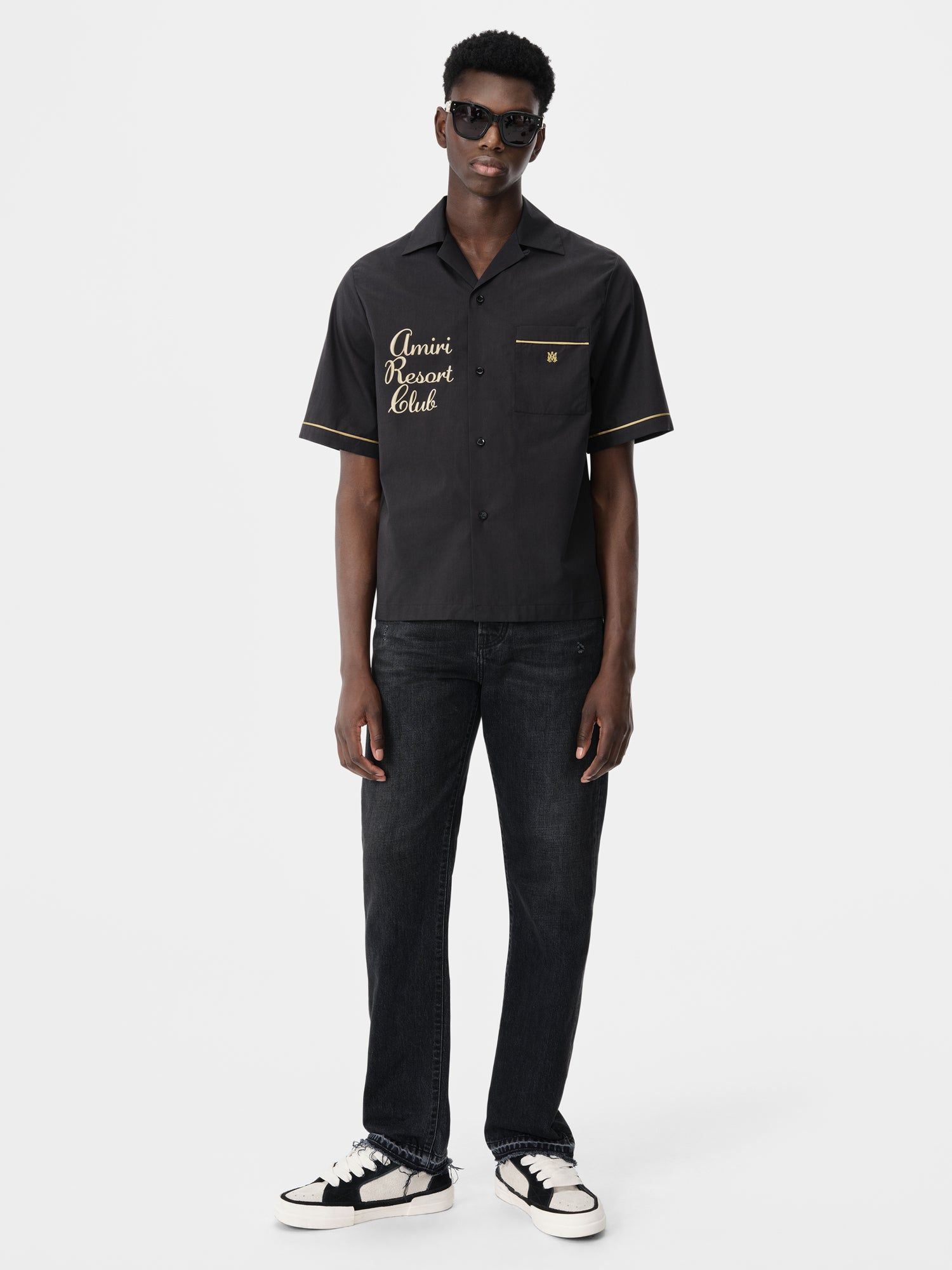 Chemises Amiri Resort Club Embroidered Shirt Homme Noir | SZDL84035