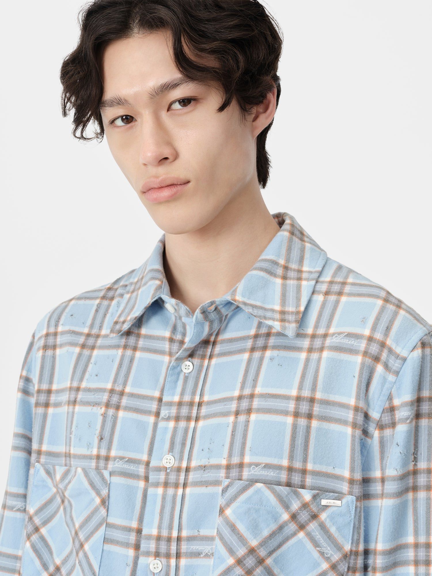 Chemises Amiri Shotgun Flannel Homme Bleu | BFKX73984