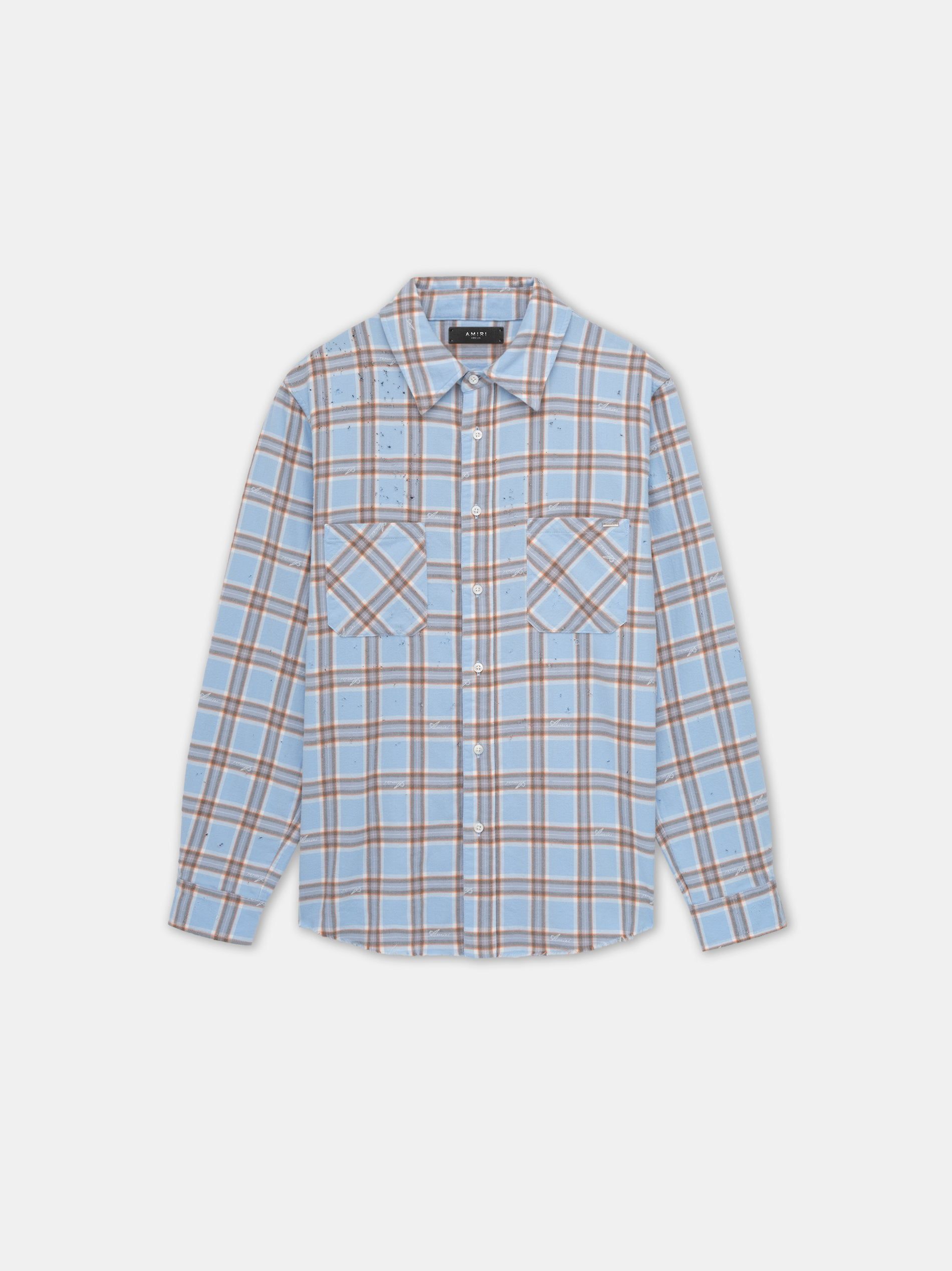 Chemises Amiri Shotgun Flannel Homme Bleu | BFKX73984
