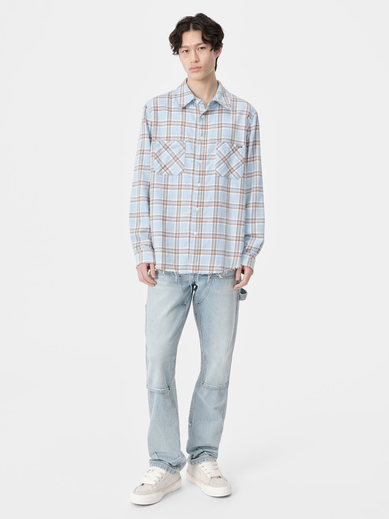 Chemises Amiri Shotgun Flannel Homme Bleu | BFKX73984