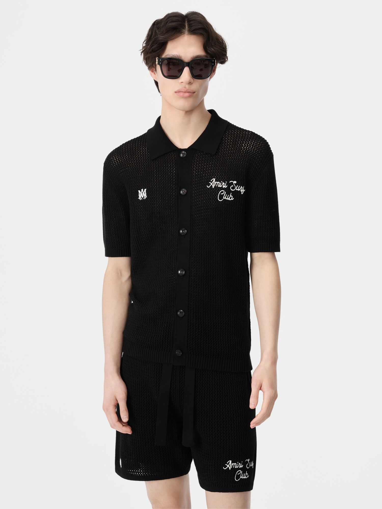 Chemises Amiri Surf Club Crotchet Polo Homme Noir | BPQZ56840