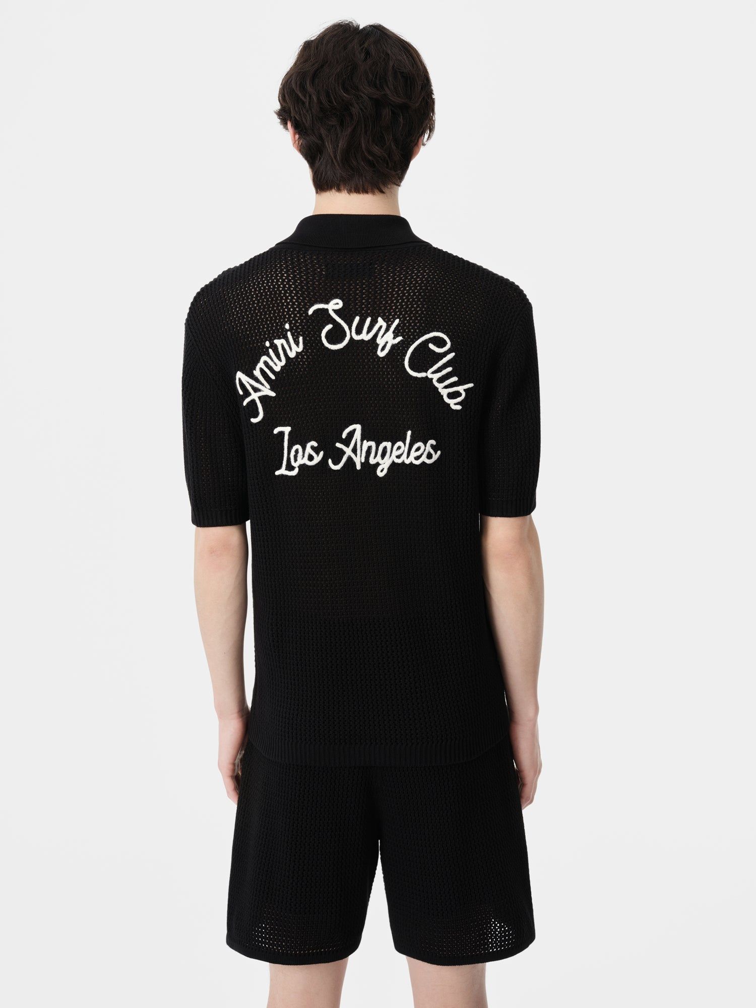 Chemises Amiri Surf Club Crotchet Polo Homme Noir | BPQZ56840