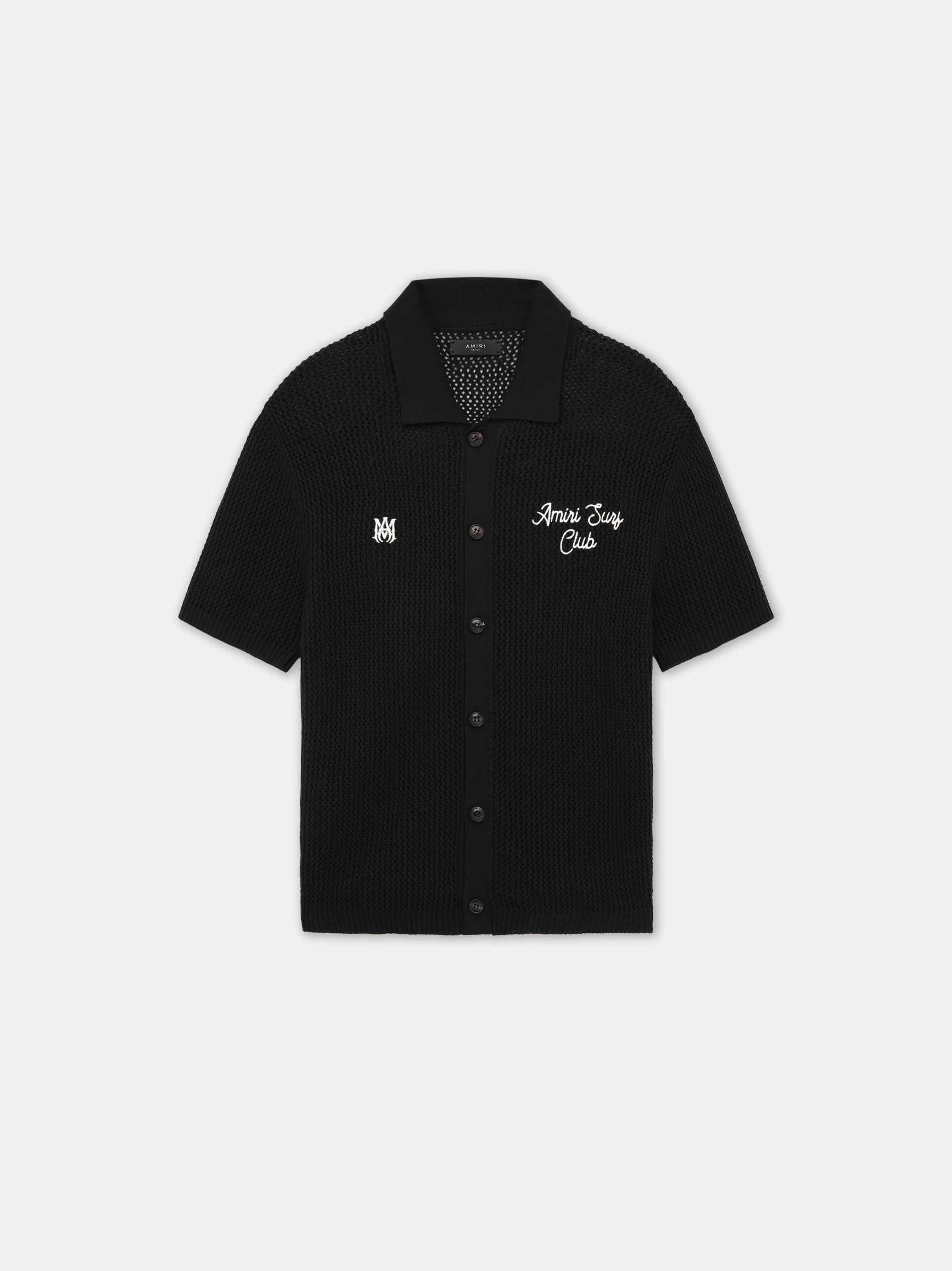 Chemises Amiri Surf Club Crotchet Polo Homme Noir | BPQZ56840