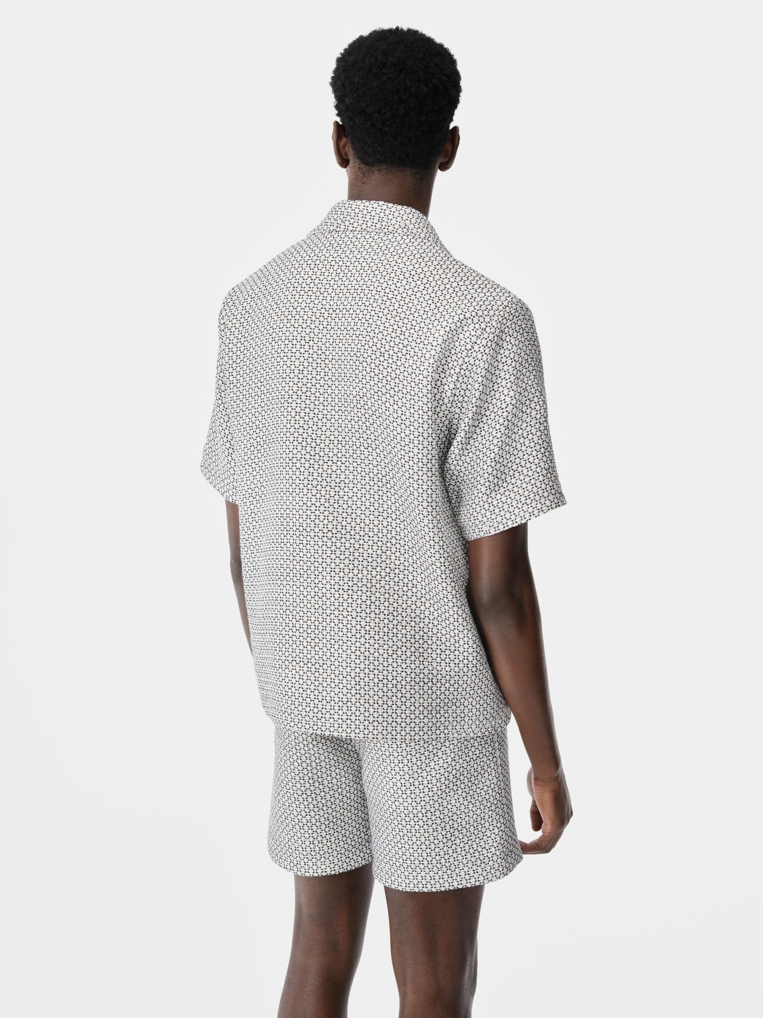 Chemises Amiri Tweed Camp Shirt Homme Cerulean | MTVW79325