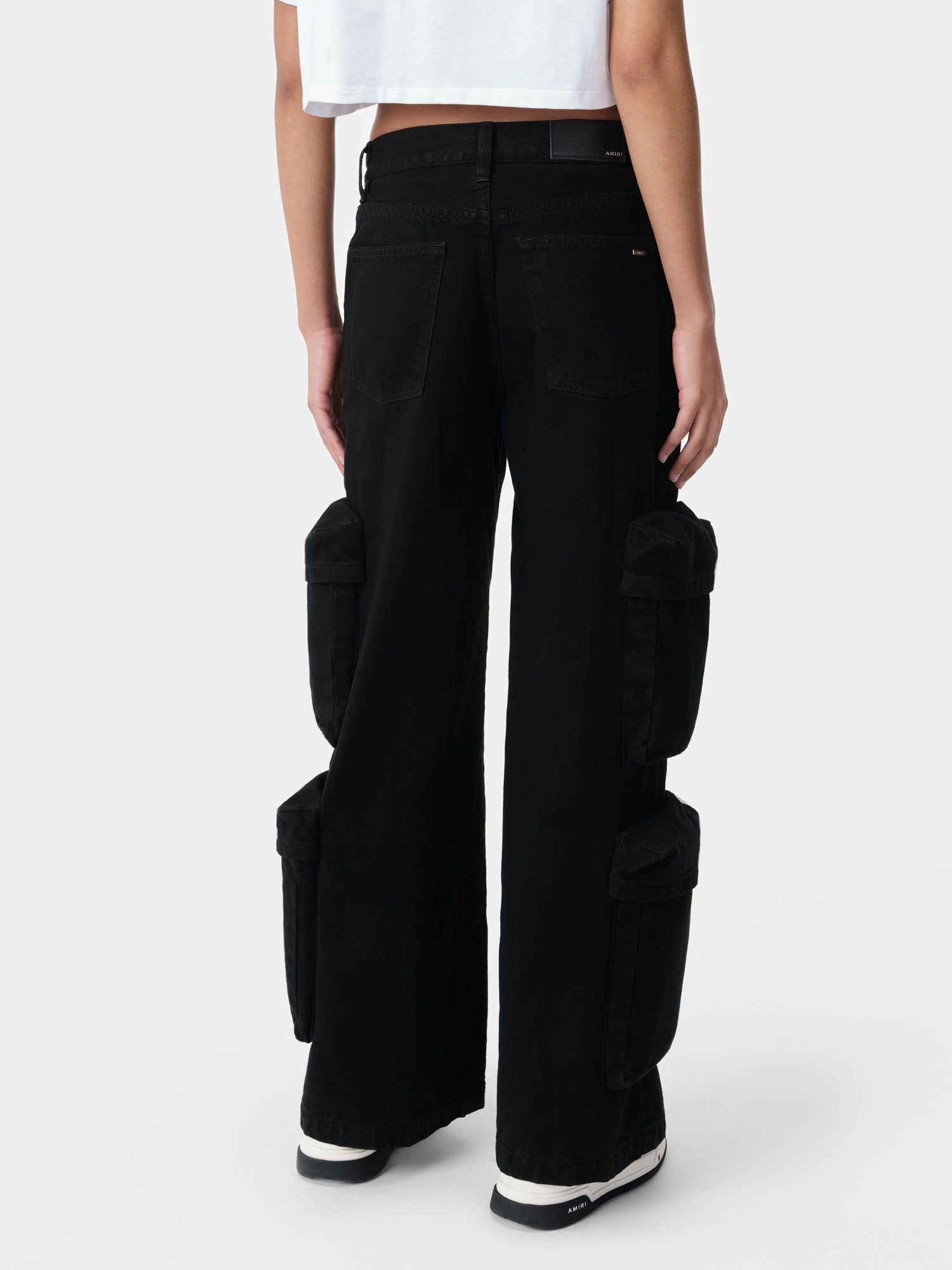 Denim Amiri Baggy Cargo Jean Femme Noir | SOZY43671