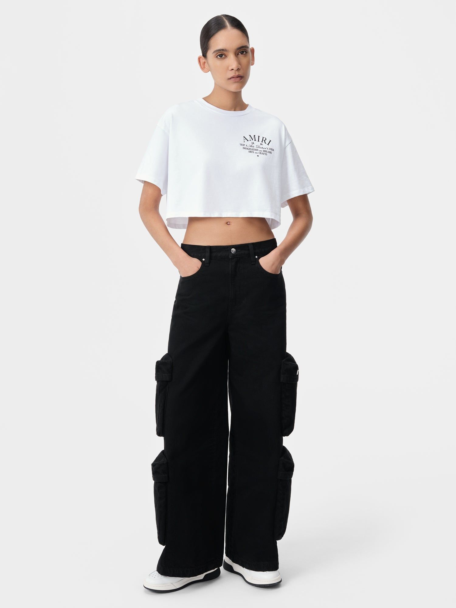 Denim Amiri Baggy Cargo Jean Femme Noir | SOZY43671