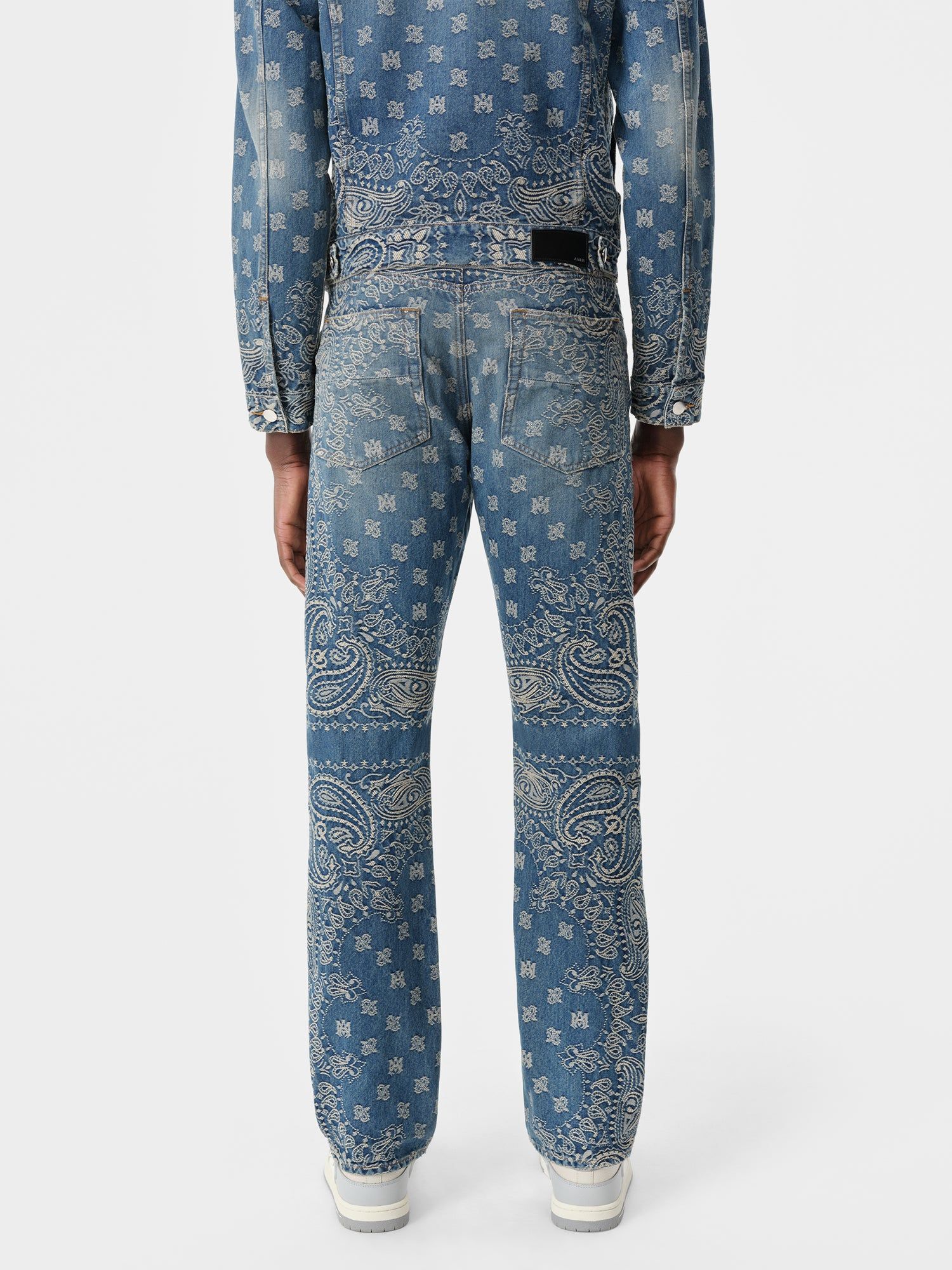 Denim Amiri Bandana Jacquard Straight Jean Homme Indigo Foncé | PGBN37620