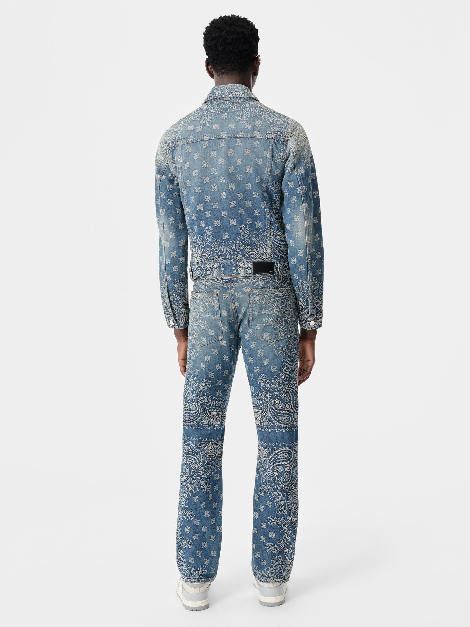 Denim Amiri Bandana Jacquard Straight Jean Homme Indigo Foncé | PGBN37620