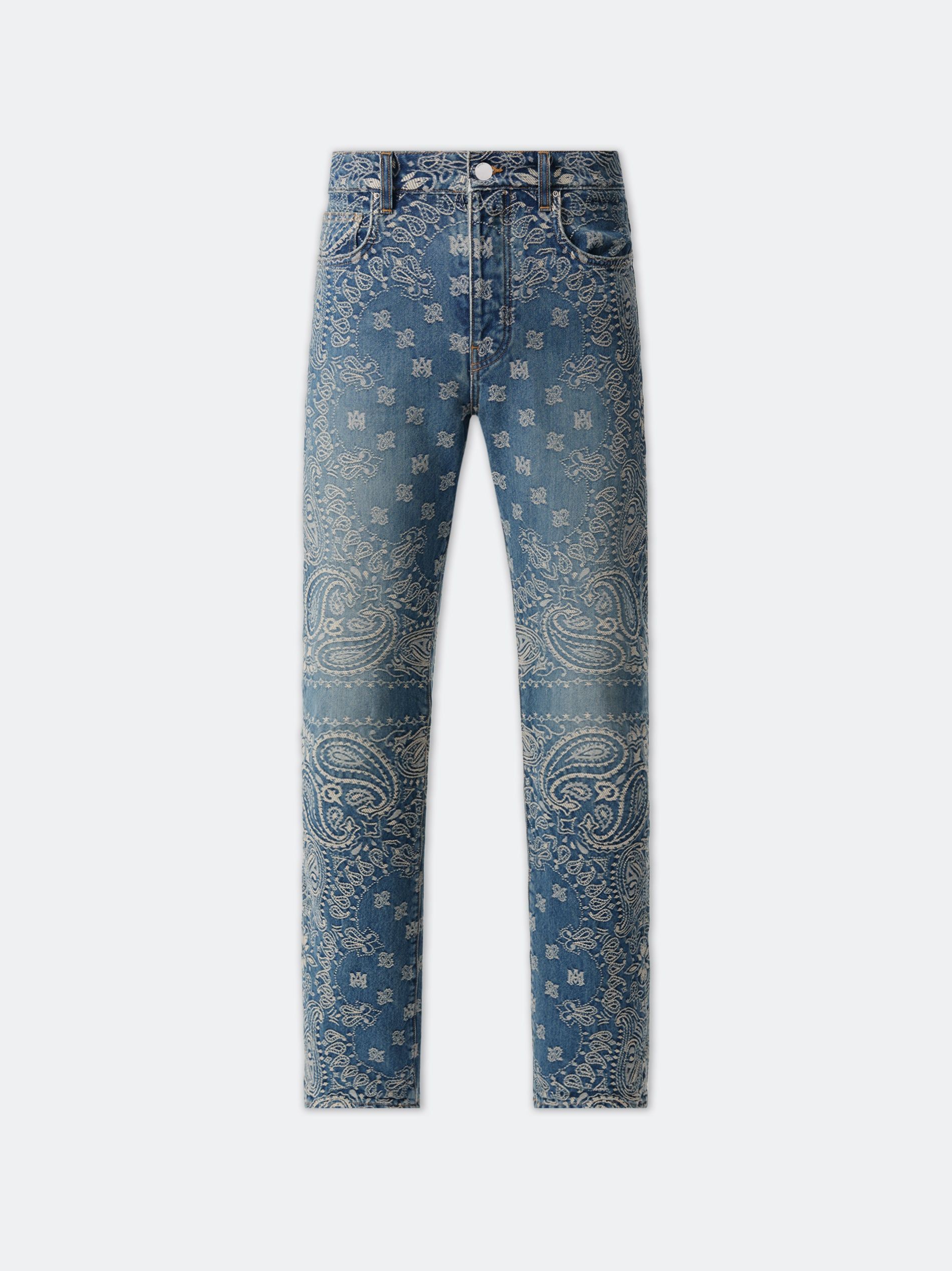 Denim Amiri Bandana Jacquard Straight Jean Homme Indigo Foncé | PGBN37620