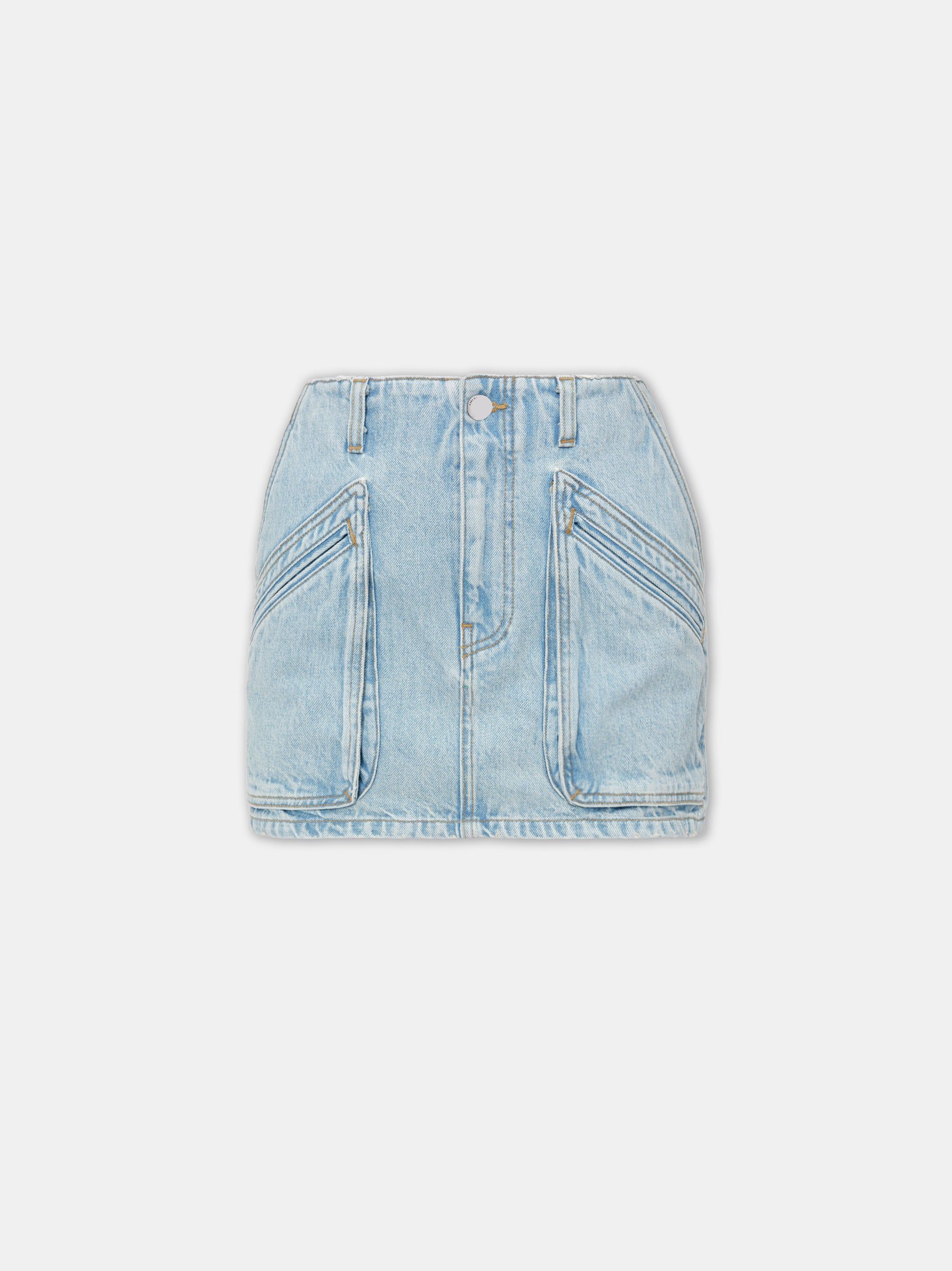 Denim Amiri Cargo Skirt Femme Indigo Clair | GMJX13256