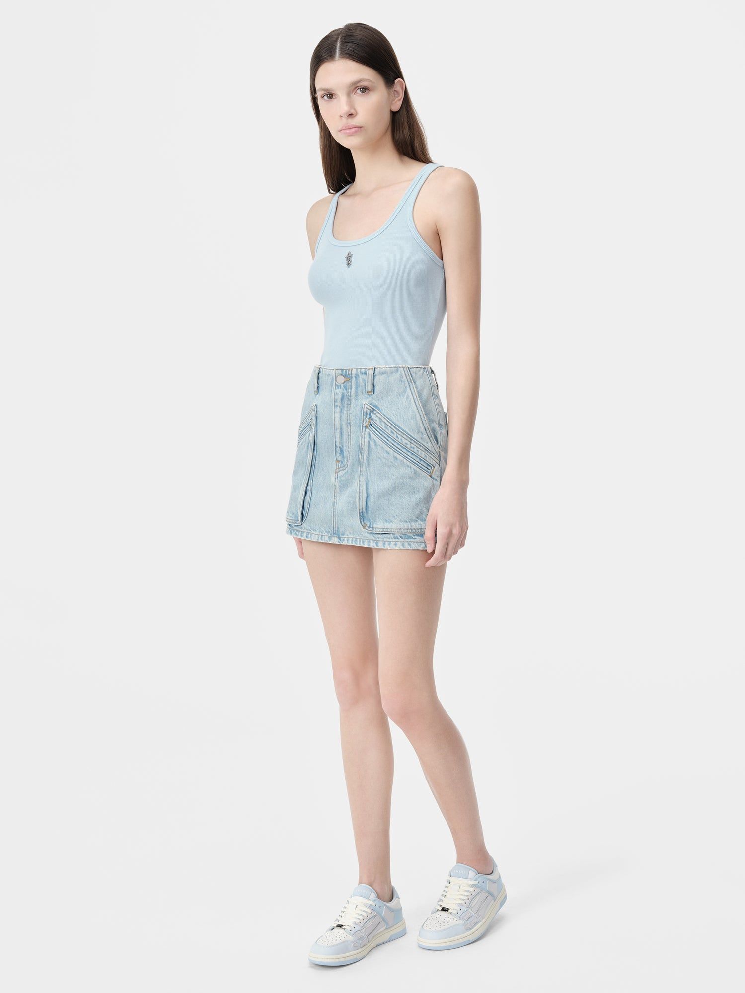 Denim Amiri Cargo Skirt Femme Indigo Clair | GMJX13256