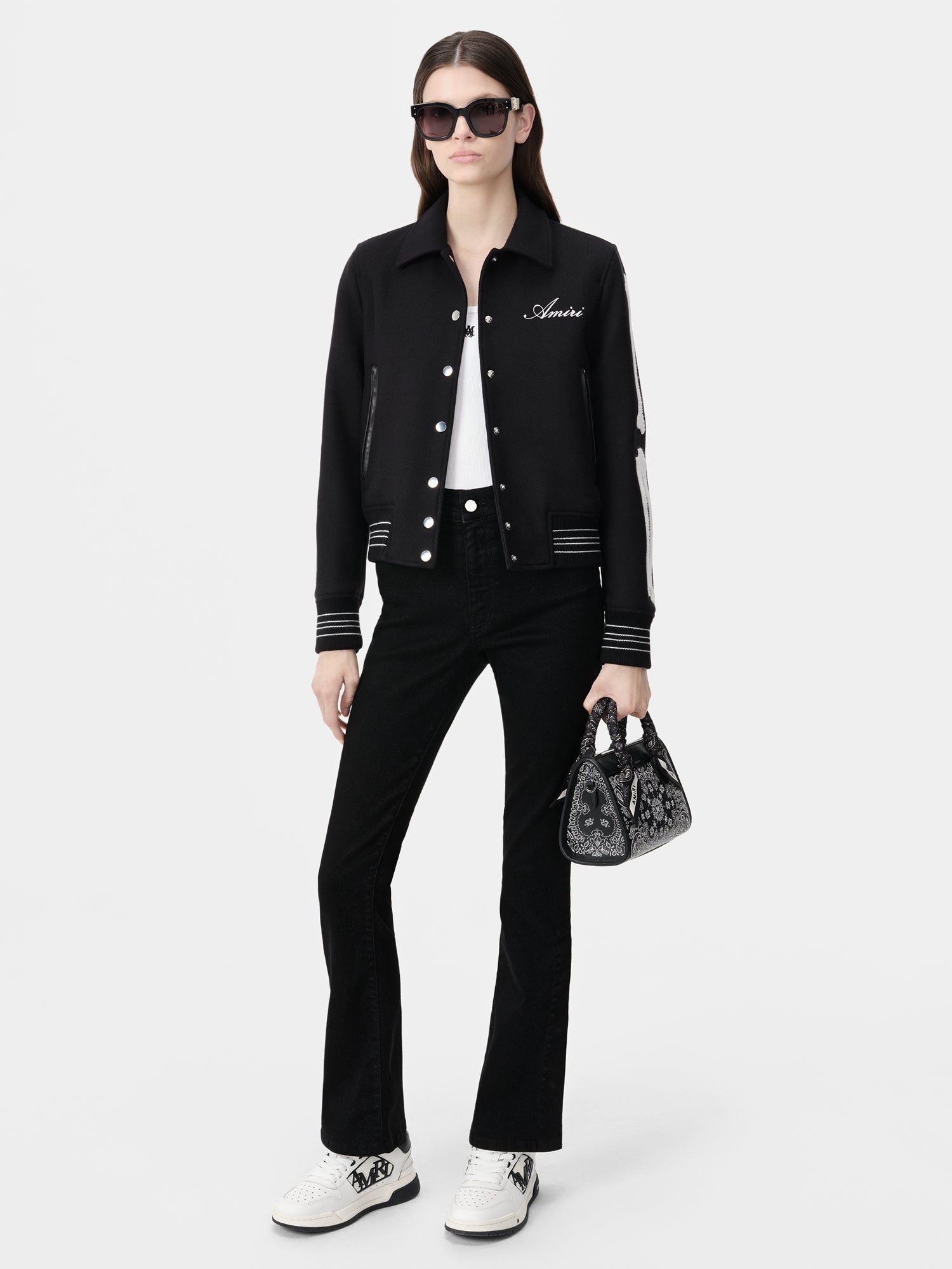 Denim Amiri Kick Flare Femme Noir | UNYE43069